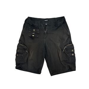 Y2K 2000s RIGO Cargo tech wear skater punk shorts sz 38 chunky pocket snaps